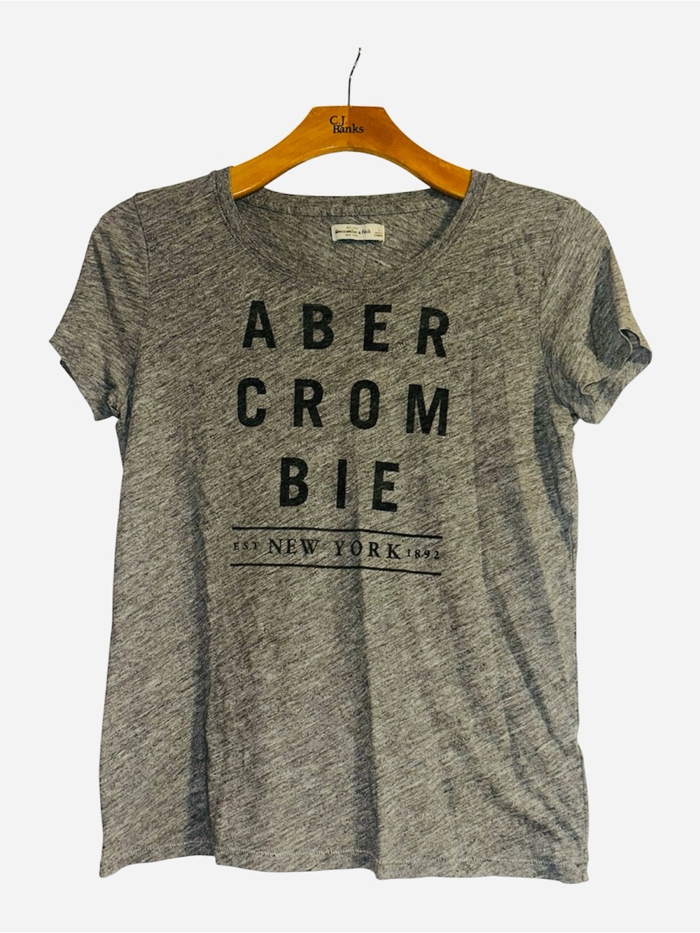 Abercrombie & Fitch Heather Gray Logo Short Sleeve Tee